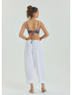 Adjustable Waist White Yoga Pants with Rope Detail 4582